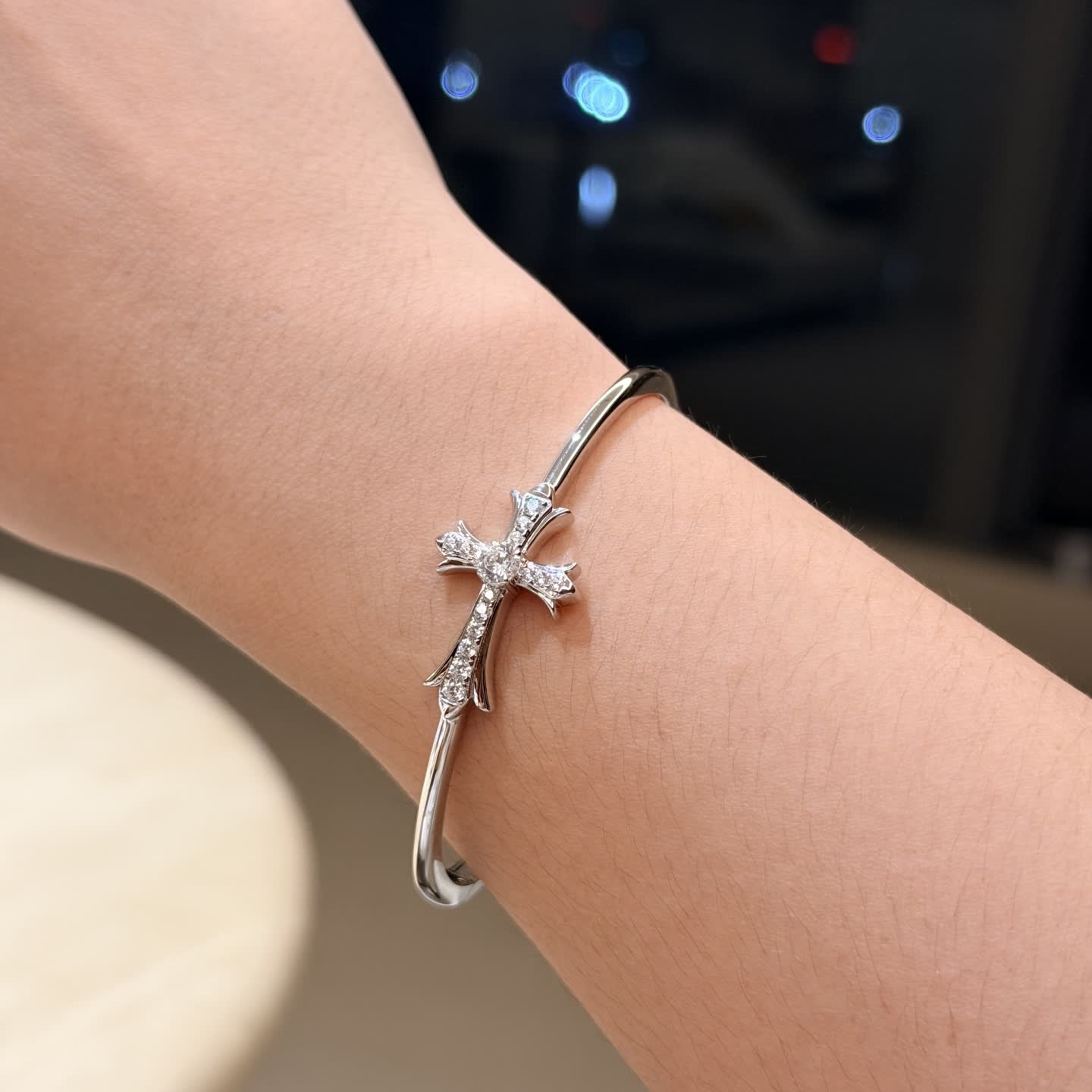 Chrome Hearts Silver Cross Diamond Bracelet Chrome Hearts Silver Cross Diamond Bracelet